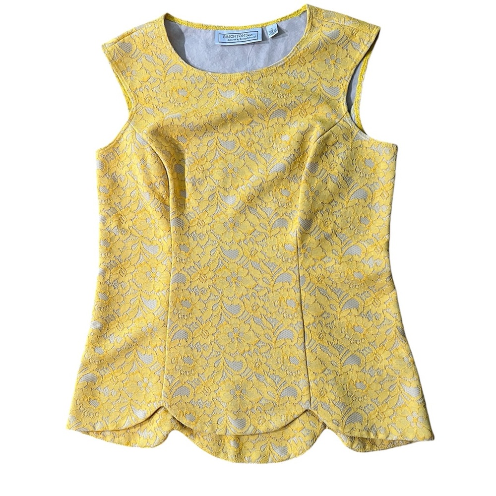 Yellow lacy top